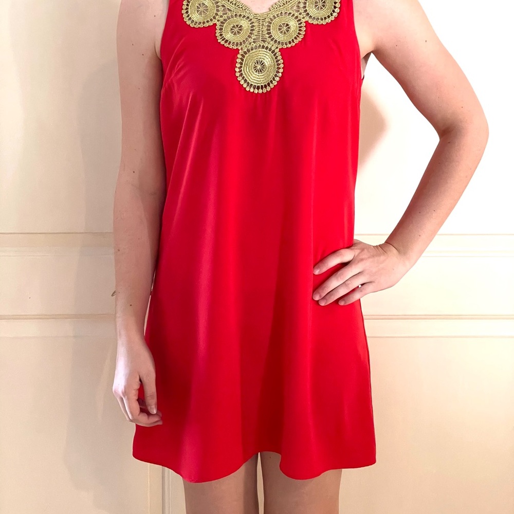 Va Va mini sundress with gold details around neck
